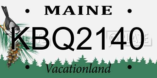 KBQ2140 Maine License Plate