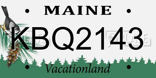 KBQ2143 Maine License Plate