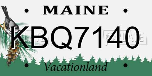KBQ7140 Maine License Plate