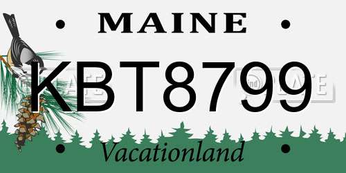 KBT8799 Maine License Plate