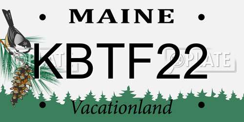 KBTF22 Maine License Plate