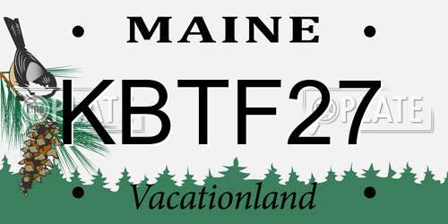 KBTF27 Maine License Plate
