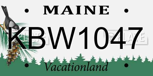 KBW1047 Maine License Plate