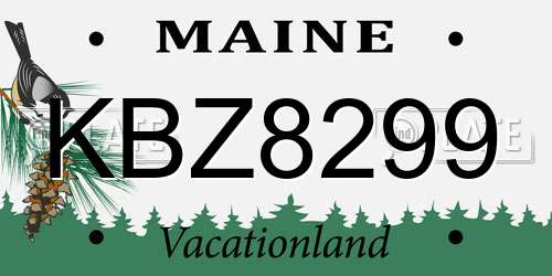 KBZ8299 Maine License Plate