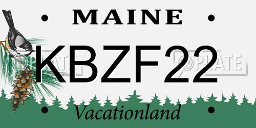 KBZF22 Maine License Plate