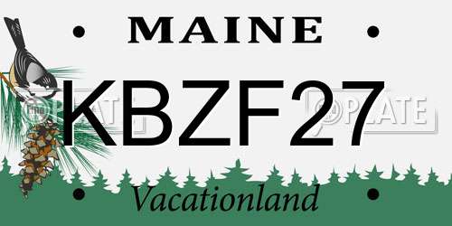 KBZF27 Maine License Plate