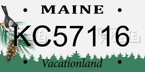 KC57116 Maine License Plate