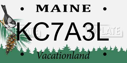 KC7A3L Maine License Plate