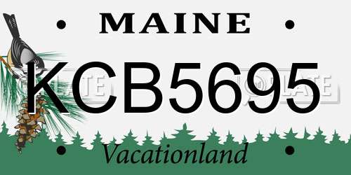 KCB5695 Maine License Plate