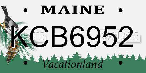 KCB6952 Maine License Plate