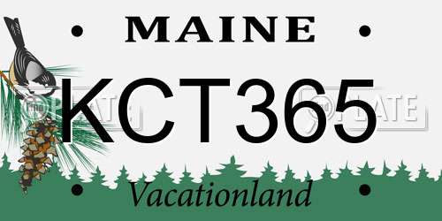 KCT365 Maine License Plate