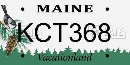 KCT368 Maine License Plate