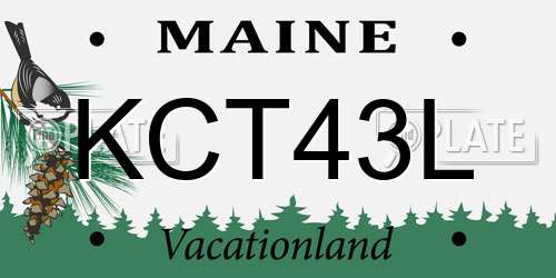 KCT43L Maine License Plate