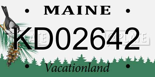 KD02642 Maine License Plate