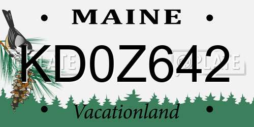 KD0Z642 Maine License Plate