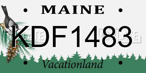 KDF1483 Maine License Plate