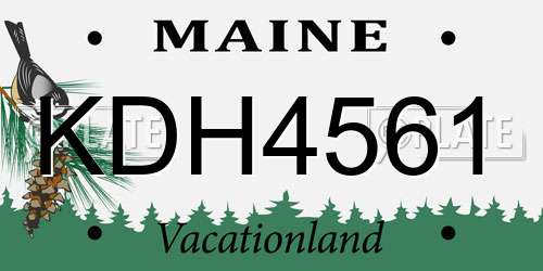 KDH4561 Maine License Plate