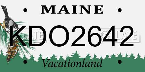 KDO2642 Maine License Plate