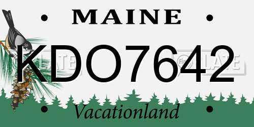 KDO7642 Maine License Plate