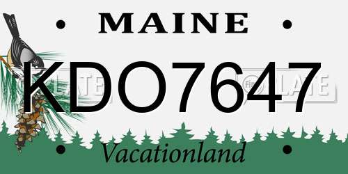 KDO7647 Maine License Plate