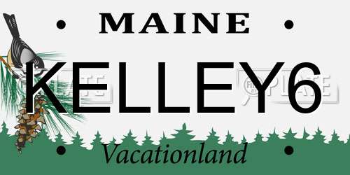 KELLEY6 Maine License Plate