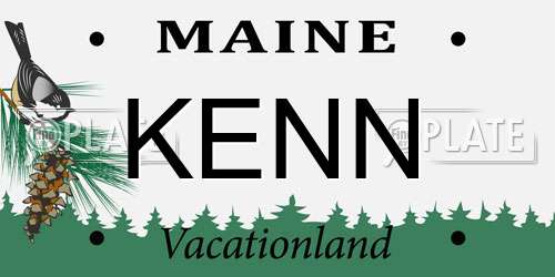 KENN Maine License Plate