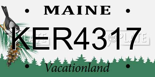 KER4317 Maine License Plate