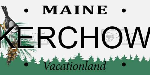 KERCHOW Maine License Plate
