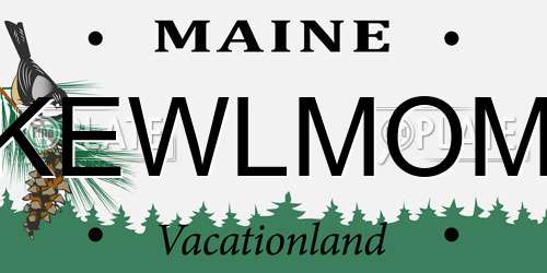 KEWLMOM Maine License Plate