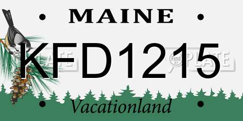 KFD1215 Maine License Plate