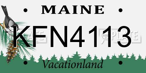 KFN4113 Maine License Plate