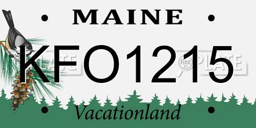 KFO1215 Maine License Plate