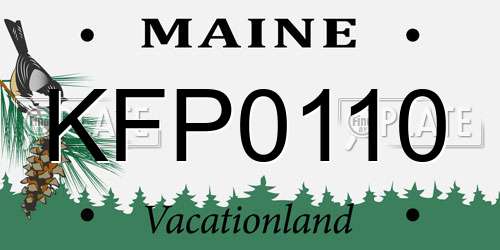 KFP0110 Maine License Plate