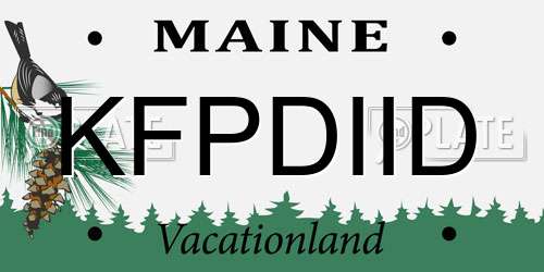 KFPDIID Maine License Plate