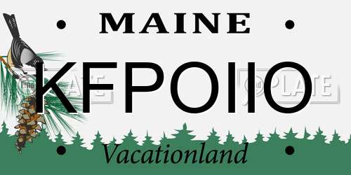 KFPOIIO Maine License Plate