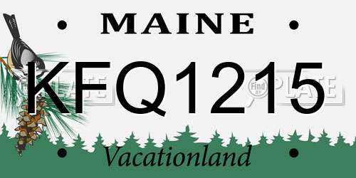KFQ1215 Maine License Plate