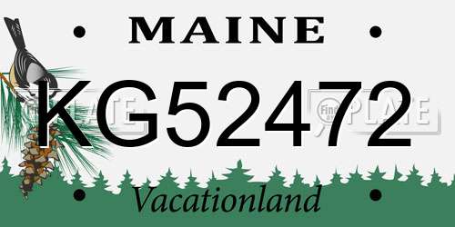 KG52472 Maine License Plate