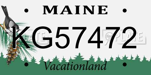 KG57472 Maine License Plate