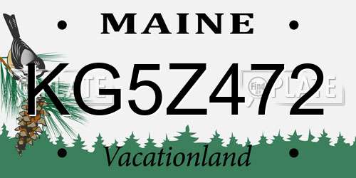 KG5Z472 Maine License Plate