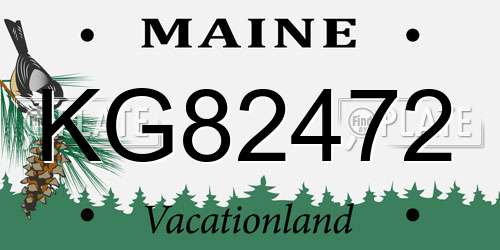 KG82472 Maine License Plate