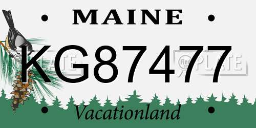 KG87477 Maine License Plate