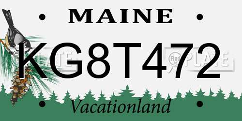 KG8T472 Maine License Plate