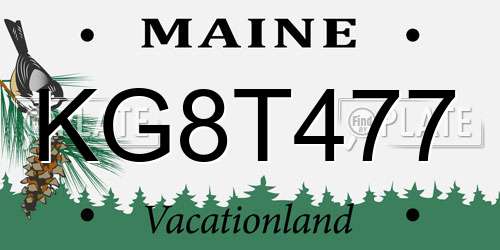 KG8T477 Maine License Plate