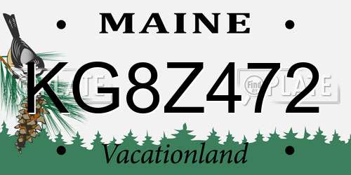 KG8Z472 Maine License Plate