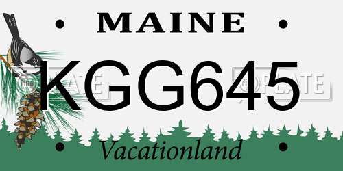 KGG645 Maine License Plate