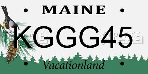 KGGG45 Maine License Plate