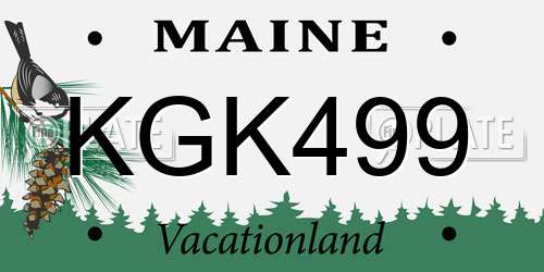 KGK499 Maine License Plate