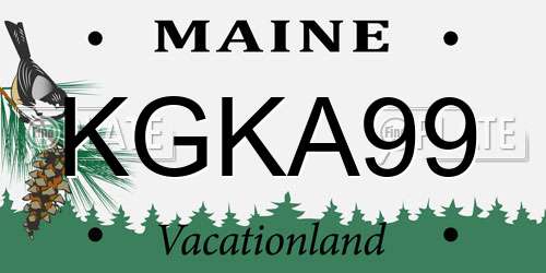 KGKA99 Maine License Plate