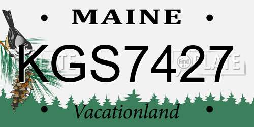 KGS7427 Maine License Plate