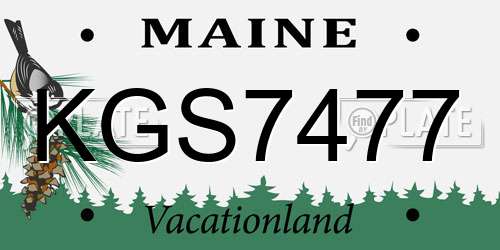 KGS7477 Maine License Plate